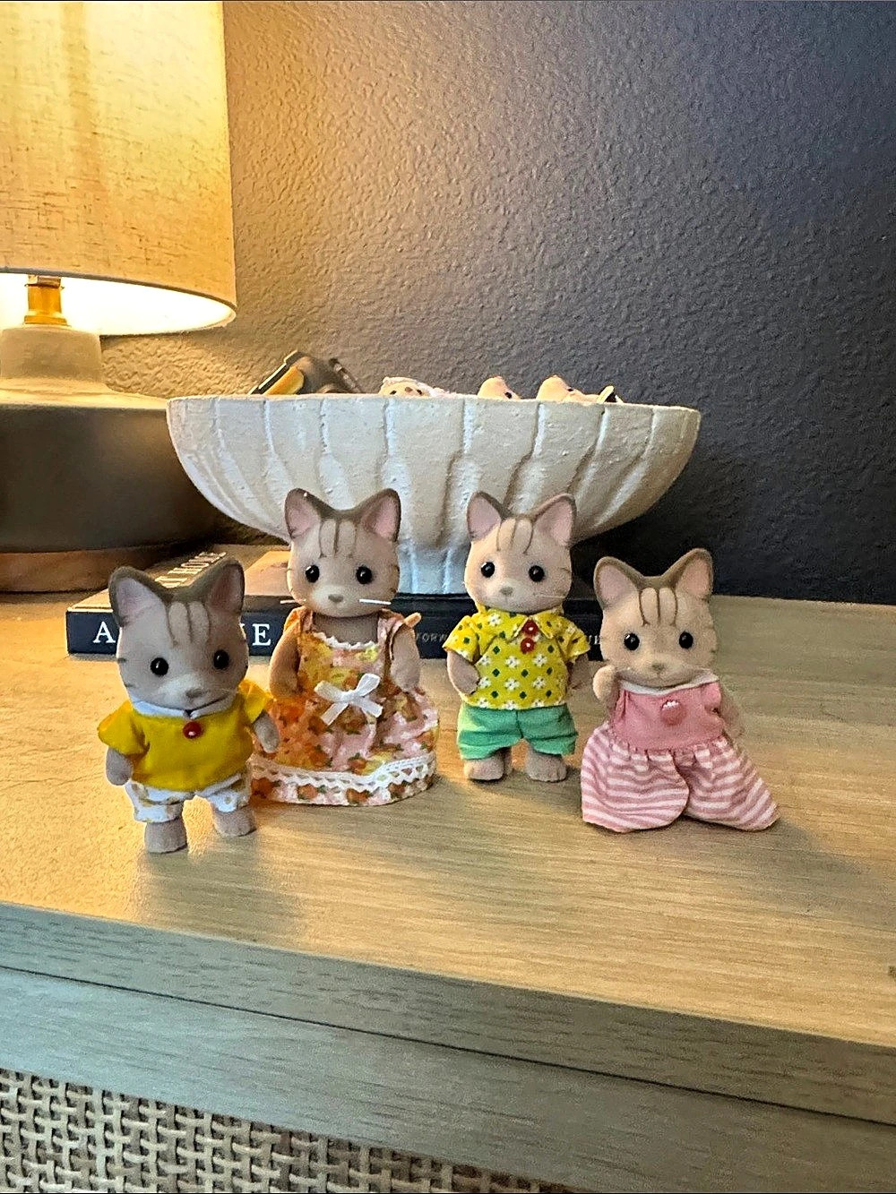 Calico Critters Tabby Cat Family Figures Set of 4 Multicolor